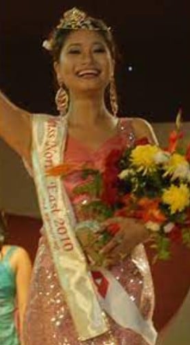 Soma Laishram during the 8th Mega Miss North East beauty pageant