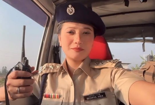 Soma Laishram in a still from the film Chanu IPS 2