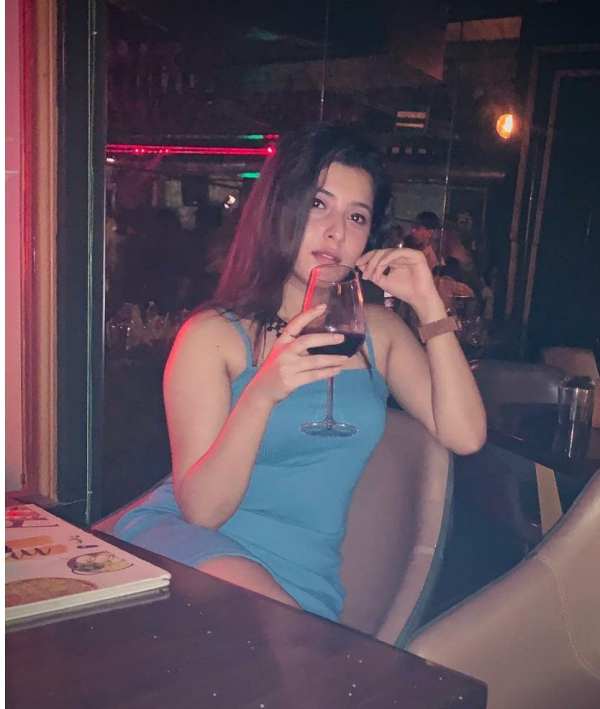Sonal Khilwani with a glass of wine