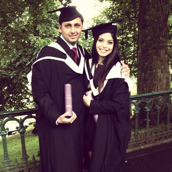 Sonam Bhattacharya on her convocation day along with a friend
