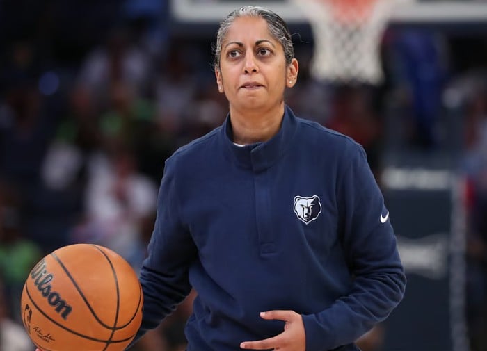 Sonia Raman during a basketball practice match