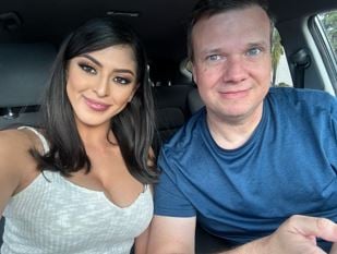 Sophia Leone with her agent, Robert Moran