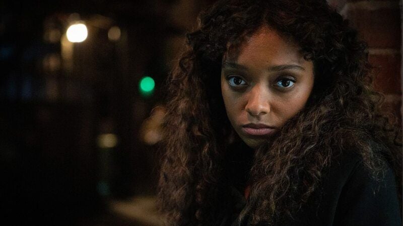 Sophie Wilde in a still from the British four-part crime drama TV series titled 