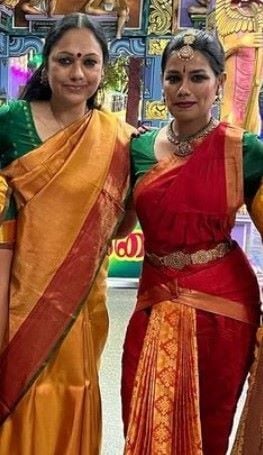 Sowmya Jaganmurthy with her guru Rama Vaidyanathan