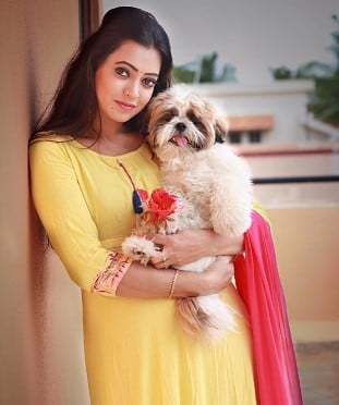 Sowmya Rao Nadig with her pet dog
