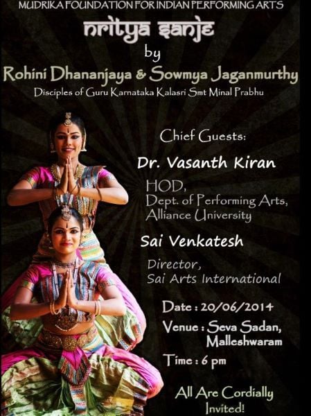 Sowmya on the poster of a dance event