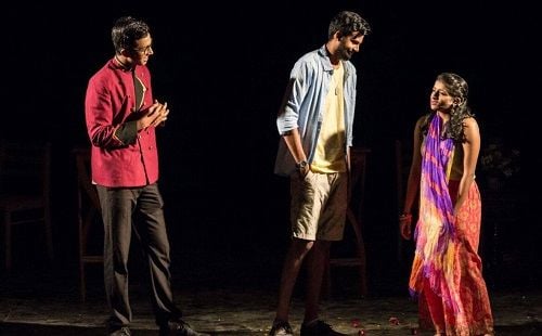 Sreevathsav Chandrasekar performing in a theatre play