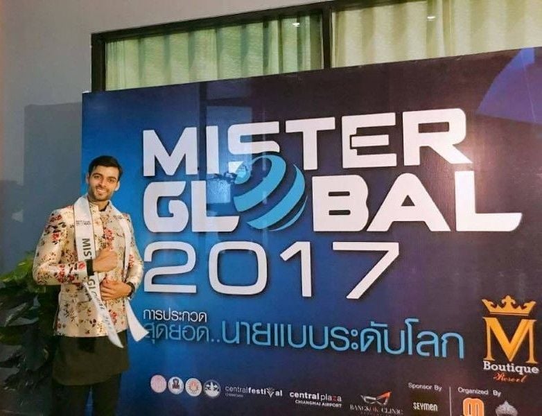 Srikant Dwivedi at the Mr. Global pageant