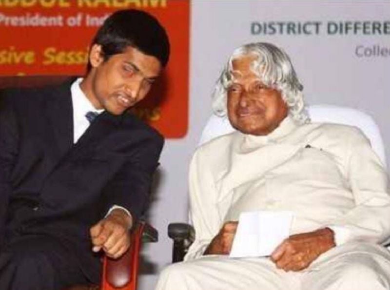 Srikanth Bolla with former President Dr APJ Abdul Kalam
