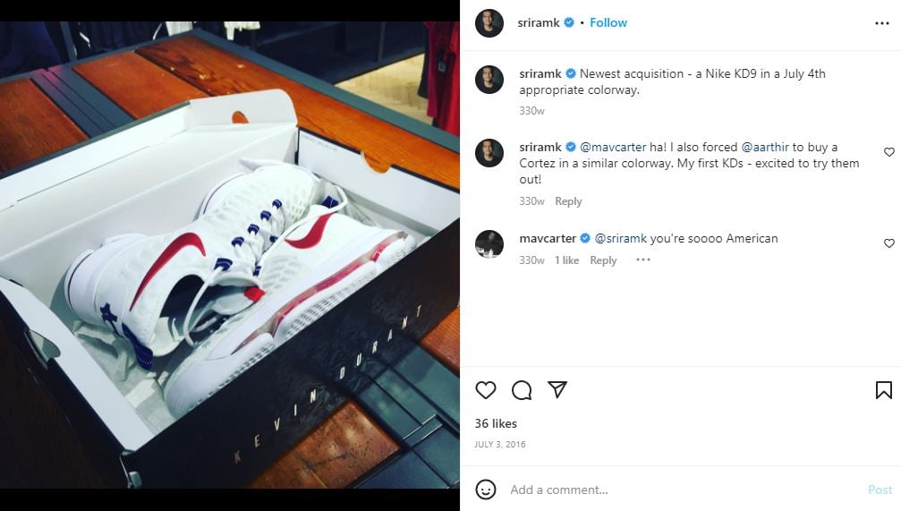 Sriram Krishnan talking about his newest addition to his shoes collection