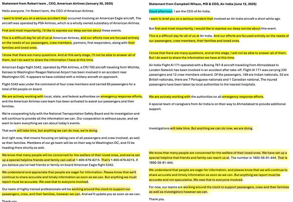 Statements by Robert Isom and Campbell Wilson