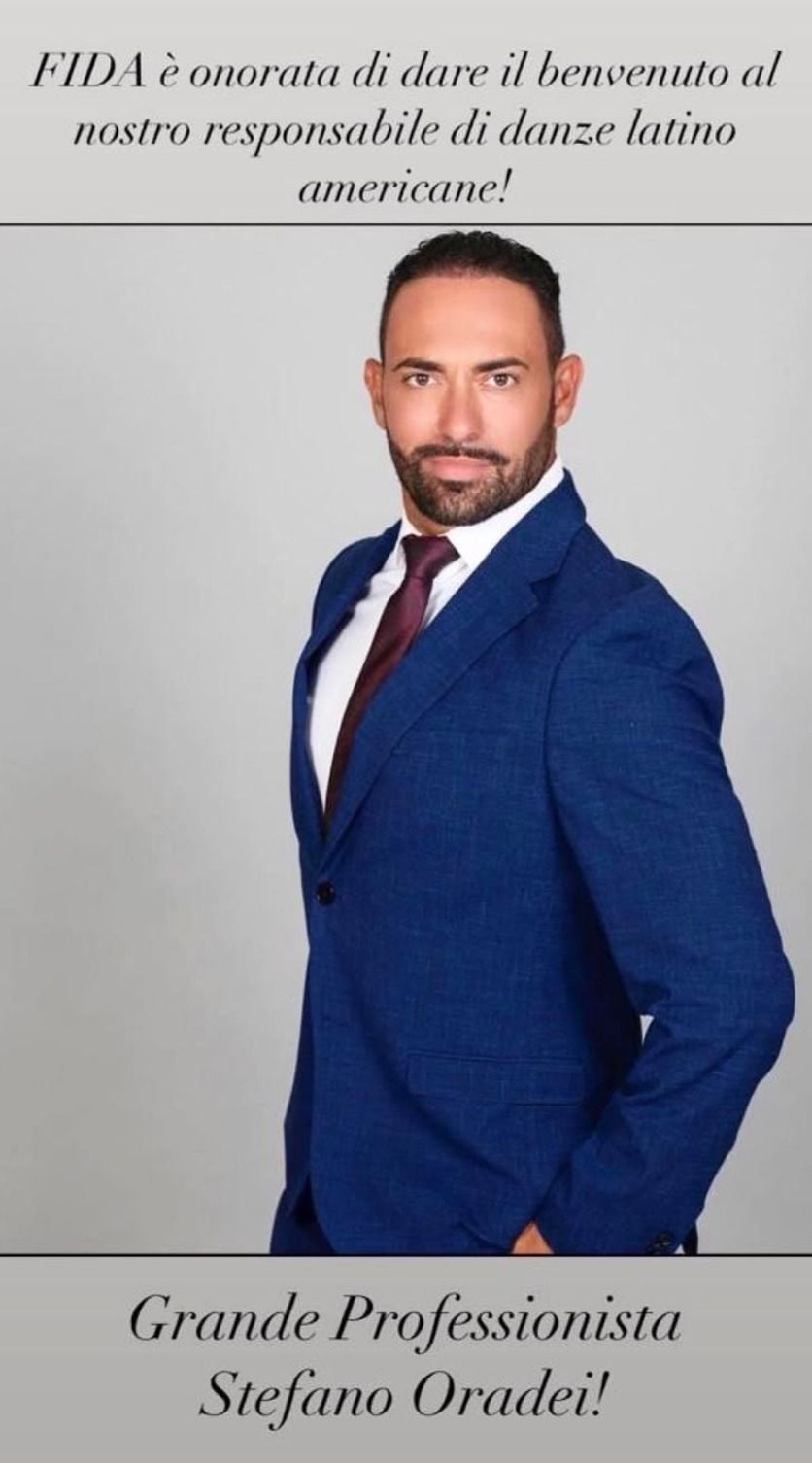 Stefano Oradei as National Manager of Latin American Dances, Italy