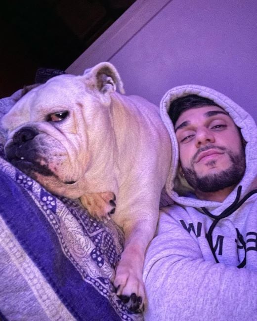 Stefano Tediosi with his English Bulldog