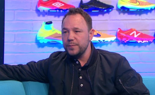 Stephen Graham in a still from the sports talk show Soccer AM on Sky Sports