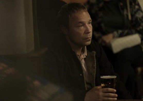 Stephen Graham while enjoying a glass of alcohol