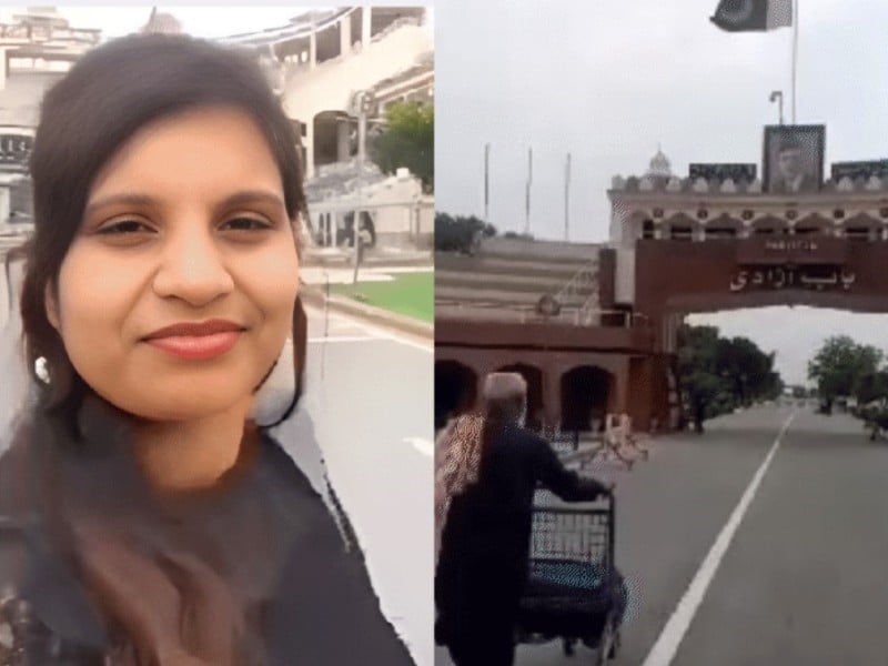Stills from the video which Anju made while crossing border to Pakistan
