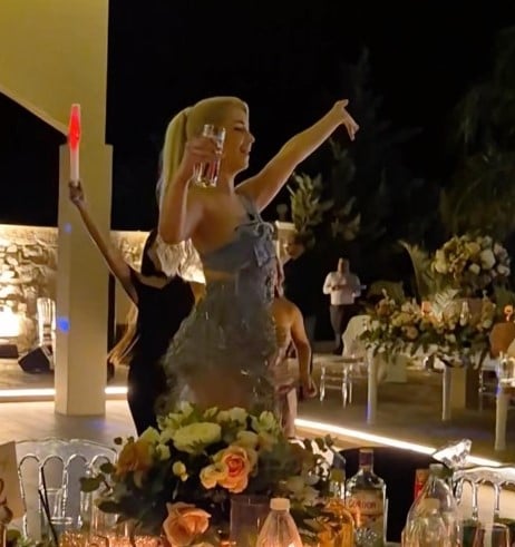 Styliana Averkiou while enjoying an alcoholic beverage