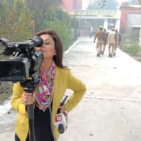 Sucherita Kukreti covering U.P. election on ground