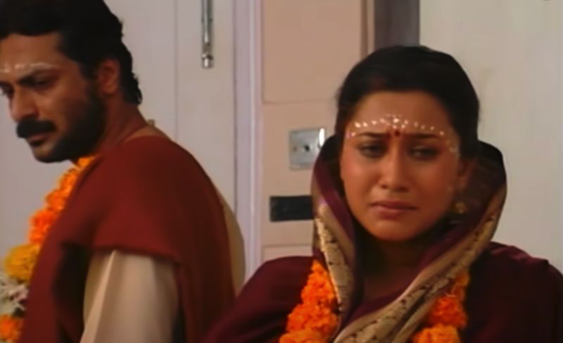 Suchitra Bandekar in a still from the Hindi TV series titled ‘Byomkesh Bakshi’ (1994)