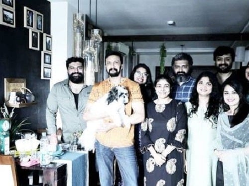 Sudeepa with his pet dog