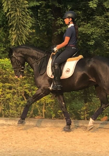 Sudipti Hajela at the U-21 Asian Equestrian Federation Dressage Qualifier
