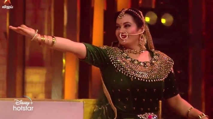 Suja Varunee in a still from the television dance reality show BB Jodigal