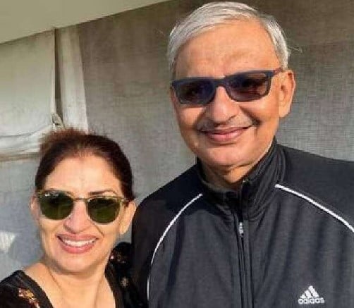 Sujata Saunik with her husband