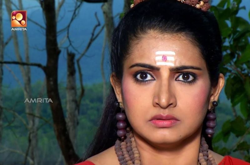 Sujitha in a still from the Malayalam TV series titled 
