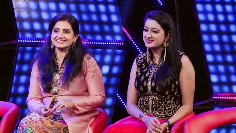 Sujitha (left) in a still from the Tamil reality show titled 