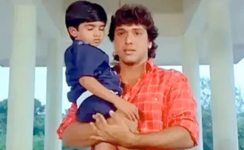 Sujitha (wearing blue) in a still from the Hindi film titled 