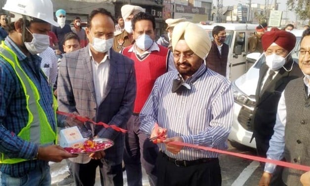 Sukhbir Singh Sandhu during the inauguration of a fly over in Ludhiana