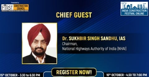 Sukhbir Singh Sandhu on the invitation letter of India Construction Festival (2020)