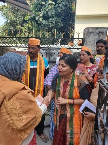 Sulakshana Sawant during election campaigning