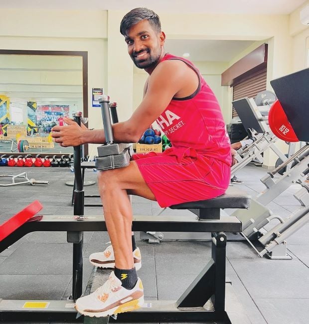 Sumit during a workout session