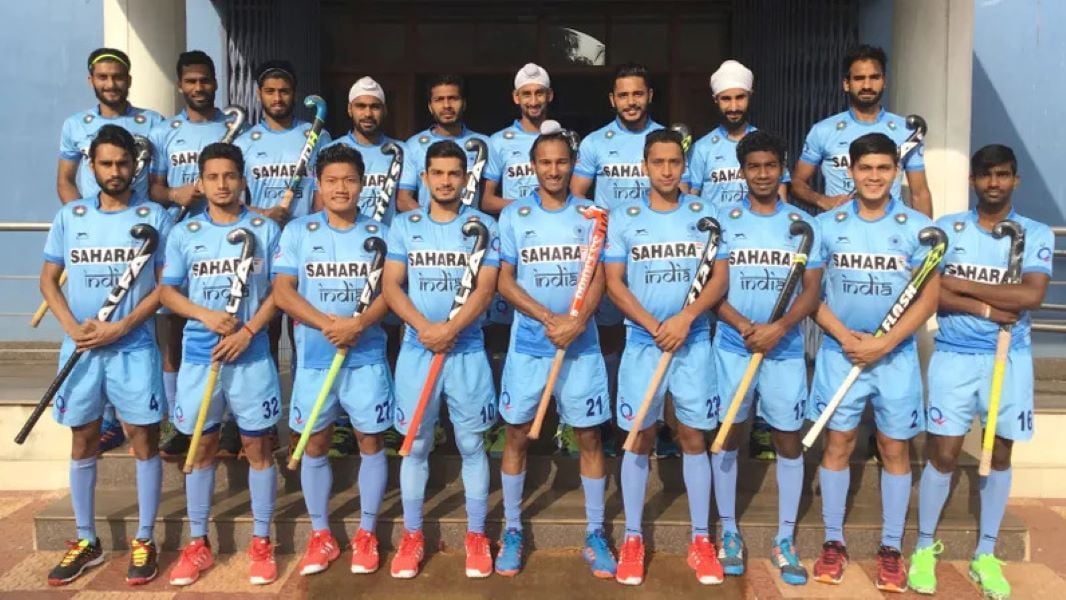 Sumit (right corner in the first row) with Junior India team