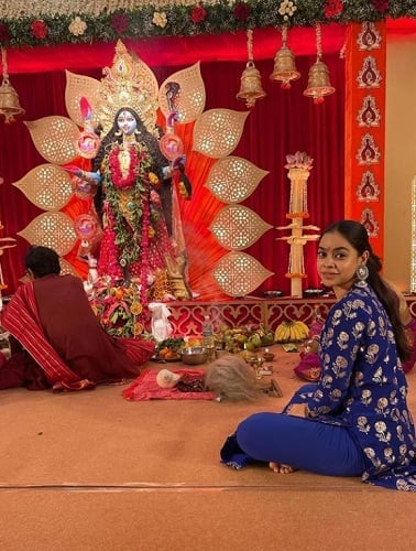 Sumona Chakravarti at Durga Puja