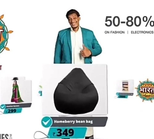 Sunil Kumar in a TV commercial of ShopClues