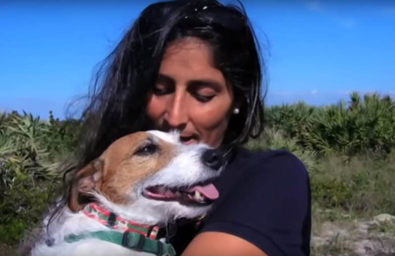 Sunita Williams with her dog Gorby