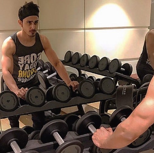 Sunny Chopra posing at a gym