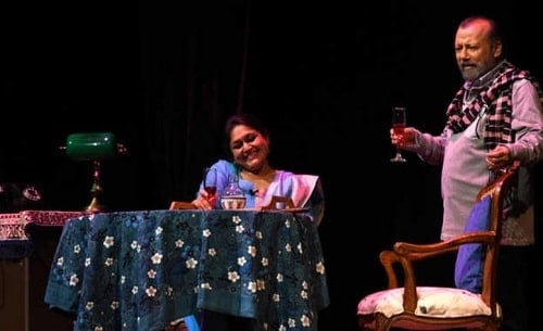 Supriya Pathak in a theatre play