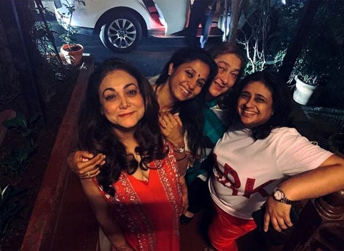 Supriya Sule (centre) with Tina Ambani (extreme left)