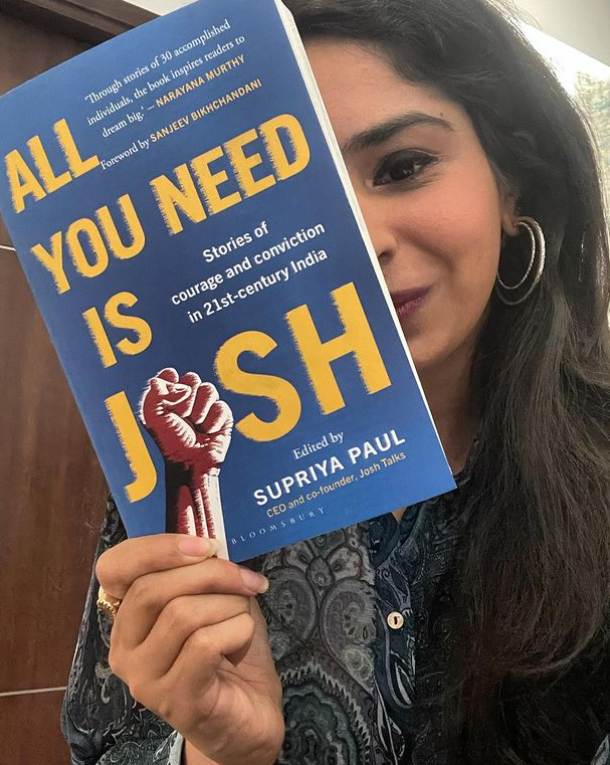 Supriya with her book, All You Need is Josh