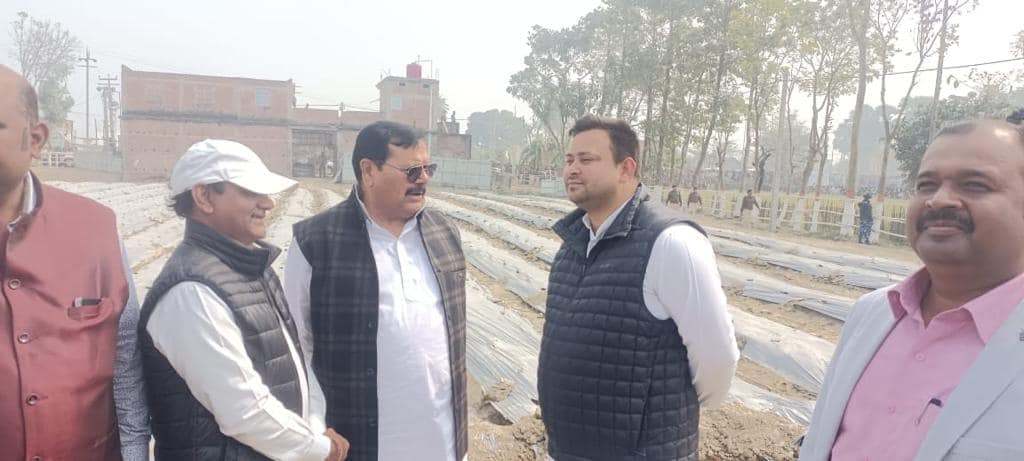 Surendra Prasad Yadav with Tejashwi Yadav