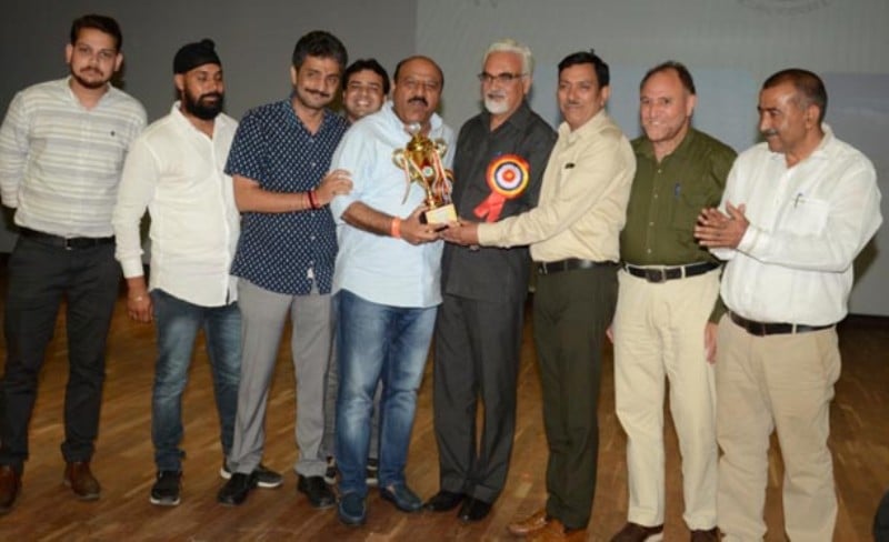 Surinder Kumar Choudhary, being honoured by VC, SKUAST-J and members of Joint Action Committee of the Varsity