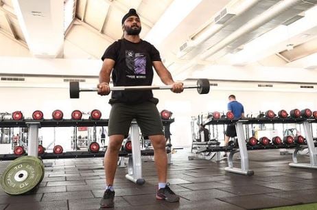 Surinder Singh during a gym session
