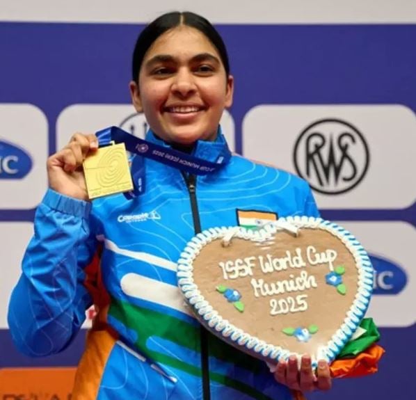 Suruchi Singh after winning a medal