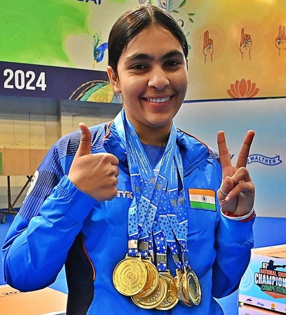 Suruchi Singh with medals she won in different championships