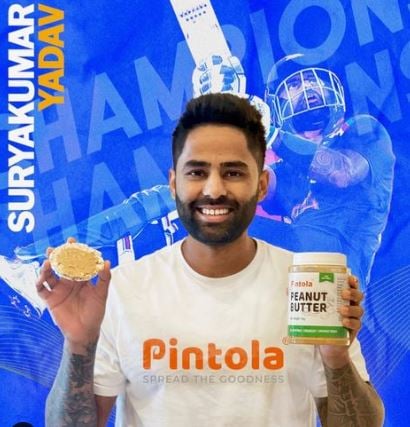 Suryakumar Yadav endorsing Pintola Peanut Butter