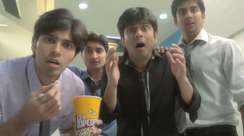 Sushant Marya (extreme left) in a still from the television commercial of 