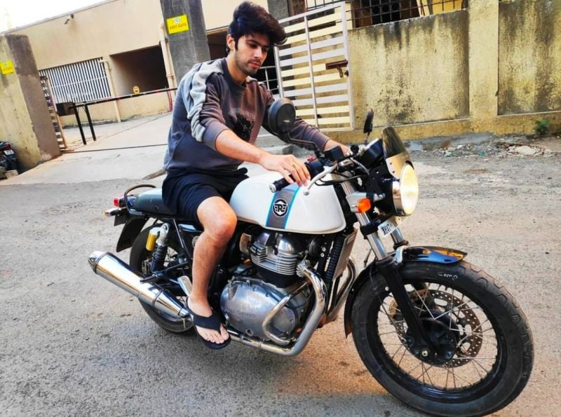 Sushant Marya while riding a bike